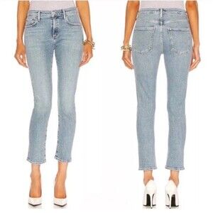 AGOLDE Toni Mid Rise Slim Straight Jeans Size 25 Landmark Light Wash Blue Retro